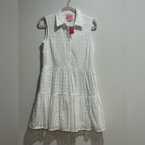 NEW Kate Spade White Cotton Eyelet Dress White SMALL